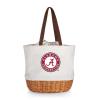 PICNIC TIME NCAA Alabama Crimson Tide Coronado Canvas and Willow Basket Tote, Picnic Tote Bag, Beach Tote, (Beige Canvas) view 1