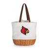 PICNIC TIME NCAA Louisville Cardinals Coronado Canvas and Willow Basket Tote, Picnic Tote Bag, Beach Tote, (Beige Canvas) view 1