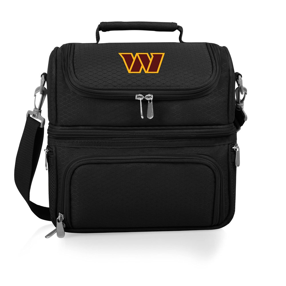 PICNIC TIME NFL Washington Commanders Pranzo Lunch Bag, Insulated Lunch Box with Picnic Set, Lunch Cooler Bag, (Black)