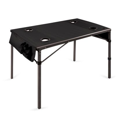 PICNIC TIME NCAA Kansas Jayhawks Travel Table Portable Folding Table, Camping Table, Outdoor Table with Carry Bag, (Black)