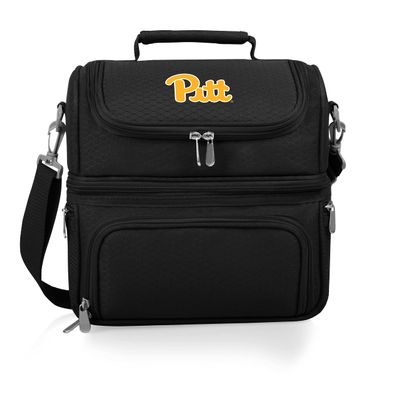 PICNIC TIME NCAA Pittsburgh Panthers Pranzo Lunch Bag, Insulated Lunch Box with Picnic Set, Lunch Cooler Bag, (Black)
