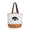 PICNIC TIME NCAA Iowa Hawkeyes Coronado Canvas and Willow Basket Tote, Picnic Tote Bag, Beach Tote, (Beige Canvas) view 1