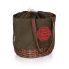 PICNIC TIME NCAA USC Trojans Coronado Canvas and Willow Basket Tote, Picnic Tote Bag, Beach Tote, (Khaki Green with Beige Accents) view 2