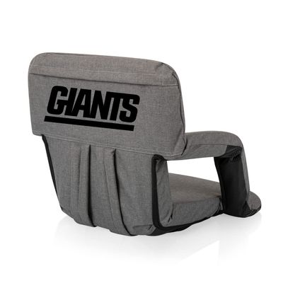Picnic TIME NFL New York Jets Ventura Reclining Stadium Seat with Back Support, Bleacher Seat, Beach Floor Chair, (Heathered Gray)