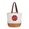 PICNIC TIME NCAA USC Trojans Alternate Coronado Canvas and Willow Basket Tote, Picnic Tote Bag, Beach Tote, (Beige Canvas) view 1