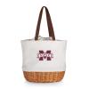 PICNIC TIME NCAA Mississippi State Bulldogs Coronado Canvas and Willow Basket Tote, Picnic Tote Bag, Beach Tote, (Beige Canvas) view 1