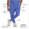Landau Proflex Tailored Fit Stretch 7-Pkt Jogger Scrub Pants for Men 2100PRV Royal SXL view 2
