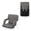 Picnic TIME NFL Atlanta Falcons Ventura Reclining Stadium Seat with Back Support, Bleacher Seat, Beach Floor Chair, (Heathered Gray) view 3