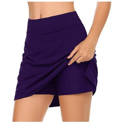 Lightweight Skirt Skort Performance Sport Golf Women's Running Tennis for Active Skirt Petite Skirts for (Purple, M)