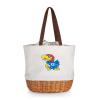 PICNIC TIME NCAA Kansas Jayhawks Coronado Canvas and Willow Basket Tote, Picnic Tote Bag, Beach Tote, (Beige Canvas) view 1