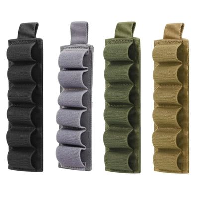 ACEXIER 4PCS 6 Round Shell Holder Tactical Shotgun Buttstock 12/20GA Cartridge Shell Case Bag Military Elastic Ammo Bullet Carrier Holster(4 Color Included)