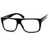 zeroUV - Classic Old School Eazy E Square Flat Top OG Loc Sunglasses (Shiny Black/Clear) view 1