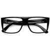 zeroUV - Classic Old School Eazy E Square Flat Top OG Loc Sunglasses (Shiny Black/Clear) view 2