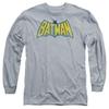 Batman Retro Logo Long Sleeve Shirt (as1, Alpha, m, Regular, Regular, Medium) Grey view 1