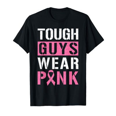 Tough Guys Wear Pink T-Shirt, Men, Black, Small