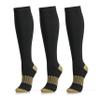 Medical Compression Socks for Women and Men 3 Pairs 20-30 mmHg Knee High Christmas Compression Stockings Circulation Best for Running Athletic Nurses (05 Black Copper 3 Pack, Large-X-Large) view 1