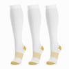 Medical Compression Socks for Women and Men 3 Pairs 20-30 mmHg Knee High Christmas Compression Stockings Circulation Best for Running Athletic Nurses (06 White Copper 3 Pack, Large-X-Large) view 1