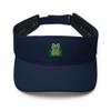 Frog Visor, Frog Visor hat, Frog hat, Embroidered Frog hat, Frog Gifts for Frog Lovers, Summer hat. Navy view 1