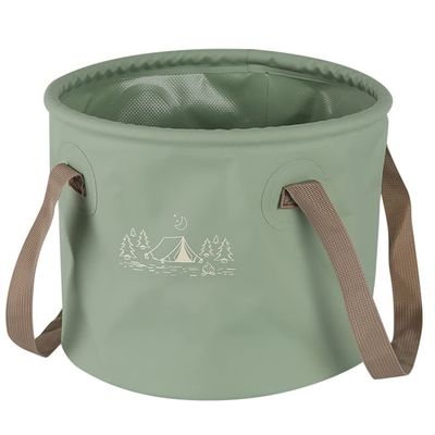 Collapsible Bucket 10L(2.6Gallon) Camping Water Storage Container Portable Folding Foot Bath Tub Wash Basin for Traveling Hiking Fishing Boating Gardening (Color : Green)