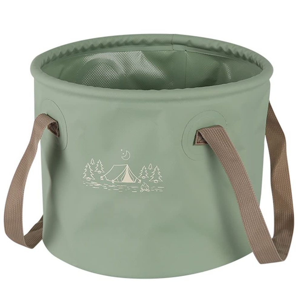 Collapsible Bucket 10L(2.6Gallon) Camping Water Storage Container Portable Folding Foot Bath Tub Wash Basin for Traveling Hiking Fishing Boating Gardening (Color : Green)