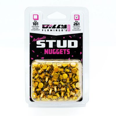 BILLY FLAMINGO'S BRAND Bike Studs for Fat Bike Tires, Aluminum Body, Concave Carbide Tip, Anodized, Qty 261pcs (Gold)