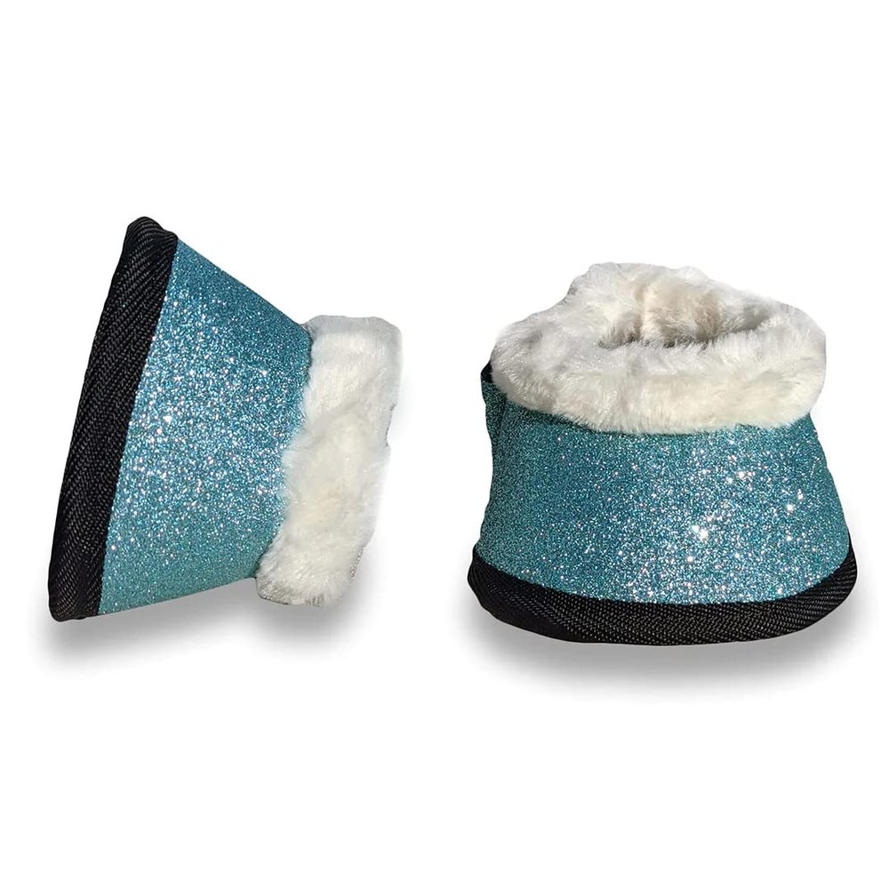 Equestroom Baby Blue Overreach Fur Horse Bell Boots - Durable and Long-Lasting Protection, Heavy-Duty, Shock-Absorbing Pony