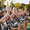 4Pcs Metallic Cheerleading Pom Poms, Creatiee 2 Pair Cheerleader Cheering Squad Pompoms for School Sports Dance Games Team Spirit Cheer (Black-Silver) view 2