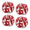 4Pcs Metallic Cheerleading Pom Poms, Creatiee 2 Pair Cheerleader Cheering Squad Pompoms for School Sports Dance Games Team Spirit Cheer (Red-White) view 1