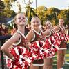 4Pcs Metallic Cheerleading Pom Poms, Creatiee 2 Pair Cheerleader Cheering Squad Pompoms for School Sports Dance Games Team Spirit Cheer (Red-White) view 2