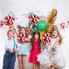 4Pcs Metallic Cheerleading Pom Poms, Creatiee 2 Pair Cheerleader Cheering Squad Pompoms for School Sports Dance Games Team Spirit Cheer (Red-White) view 4