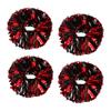 4Pcs Metallic Cheerleading Pom Poms, Creatiee 2 Pair Cheerleader Cheering Squad Pompoms for School Sports Dance Games Team Spirit Cheer (Red-Black) view 1