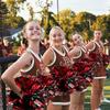 4Pcs Metallic Cheerleading Pom Poms, Creatiee 2 Pair Cheerleader Cheering Squad Pompoms for School Sports Dance Games Team Spirit Cheer (Red-Black) view 2