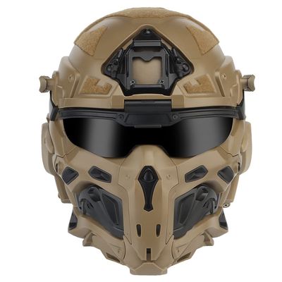 Tactical Airsoft Helmet Built-in Headset Anti-Fog Fan Assault Helmet Removable Mask Paintball Equipment Protect Helmet (Color : HL98 T)