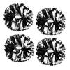 4Pcs Metallic Cheerleading Pom Poms, Creatiee 2 Pair Cheerleader Cheering Squad Pompoms for School Sports Dance Games Team Spirit Cheer (Black-White) view 1