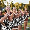 4Pcs Metallic Cheerleading Pom Poms, Creatiee 2 Pair Cheerleader Cheering Squad Pompoms for School Sports Dance Games Team Spirit Cheer (Black-White) view 2