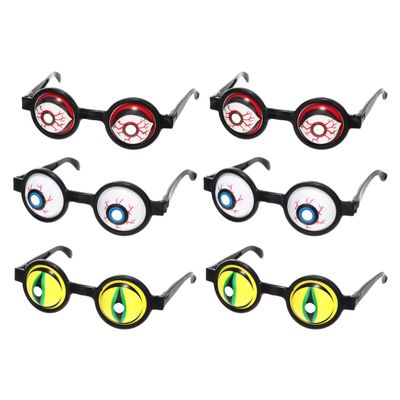 BESPORTBLE Horror Glasses - 6Pcs Eyeball Glasses for Halloween Party Decorations Scary Props for Kids and Adults Fun