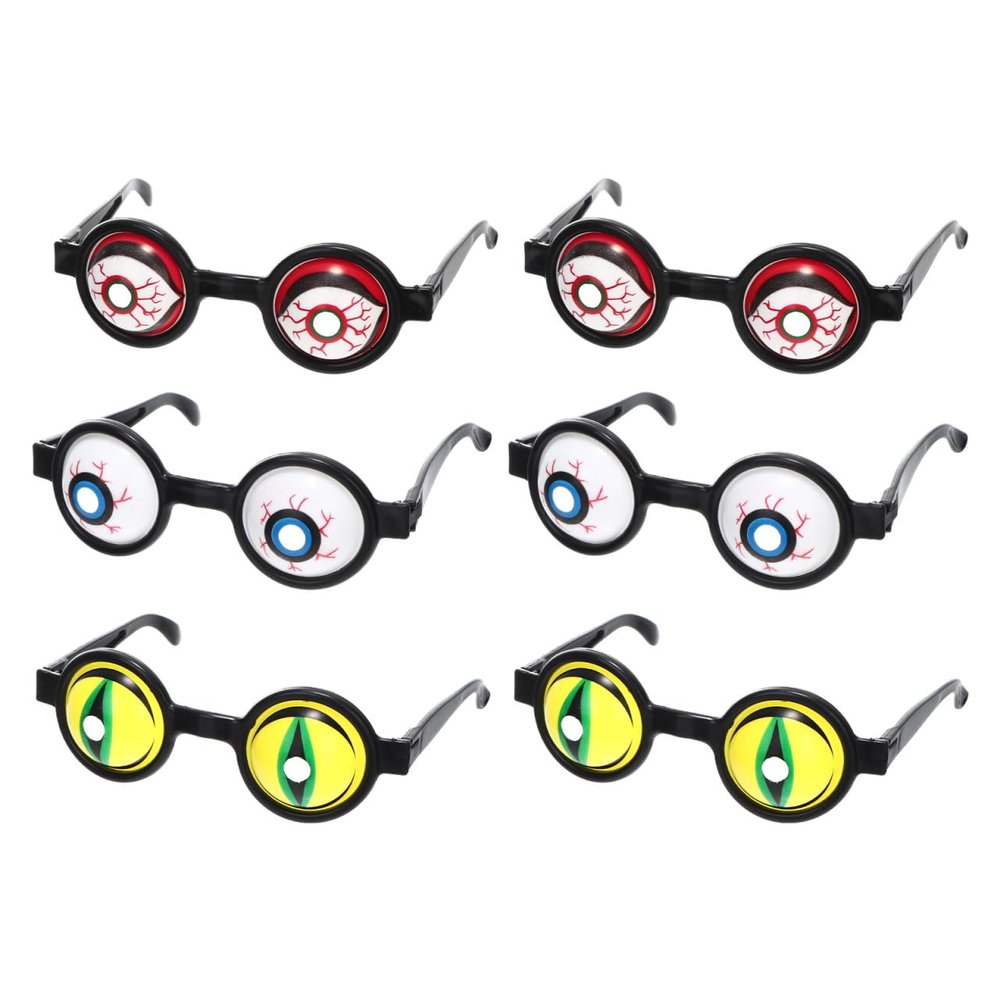 BESPORTBLE Horror Glasses - 6Pcs Eyeball Glasses for Halloween Party Decorations Scary Props for Kids and Adults Fun