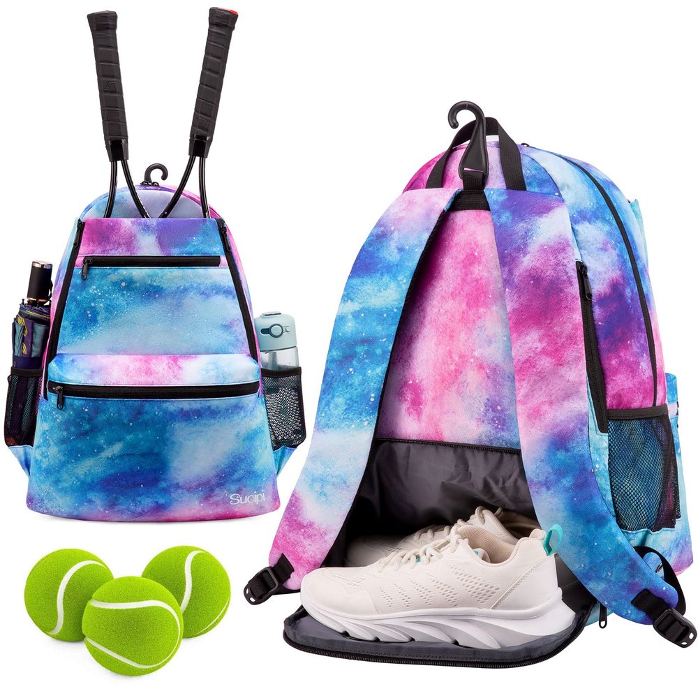 Sucipi Tennis Bag Professional Tennis Backpack for Men and Women Racket Bags with Ventilated Shoe Compartment, Holds 2 Tennis Rackets, Pickleball Paddles