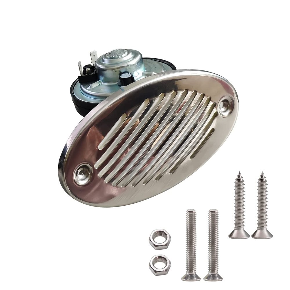 12V Hidden Flush Mount Marine Boat Horn with Mounting Screws All parts Use 316 Stainless Steel 5190512