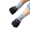 LXXIASHI 1 Pair Toddler Kids Five Finger Toe Socks Unisex Baby Cartoon Animal Ribbed Knit Non-Slip Socks 3-12 Years (Black Kitten, 7-12 Years) view 1