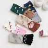 LXXIASHI 1 Pair Toddler Kids Five Finger Toe Socks Unisex Baby Cartoon Animal Ribbed Knit Non-Slip Socks 3-12 Years (Black Kitten, 7-12 Years) view 3