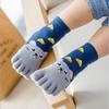 LXXIASHI 1 Pair Toddler Kids Five Finger Toe Socks Unisex Baby Cartoon Animal Ribbed Knit Non-Slip Socks 3-12 Years (Black Kitten, 7-12 Years) view 4