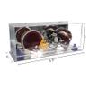 Better Display Cases Acrylic 2 Mini Football Helmet (not Full Size) Display Case with Mirror Case, Navy Blue Risers and Mirror Base (V46/A019) view 2