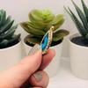 2 pcs Large Aqua Blue Acrylic Rhinestone Pendant Charms - AB659 charm original view 3