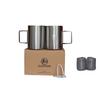 JUSTEMI Stainless Steel Camping Coffee Mugs Set of 2,Insulated Camping Cup with Foldable Handle & Mesh Bag,Double Walled Metal Backpacking Cup for Outdoor Hiking14oz view 1