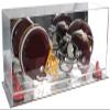 Better Display Cases Acrylic 2 Mini Football Helmet (not Full Size) Display Case with Mirror Case, Red Risers and Mirror Base (V46/A019) view 1