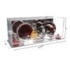 Better Display Cases Acrylic 2 Mini Football Helmet (not Full Size) Display Case with Mirror Case, Red Risers and Mirror Base (V46/A019) view 2