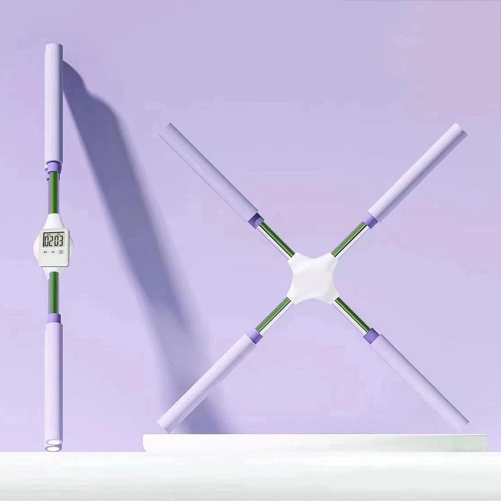 QWERTYUI Yoga Sticks Posture Correction Stretching Tool,Back Straightener Posture Corrector,Retractable Design Humpback Correction Stick, Men Women Posture Trainer Corrector,Purple