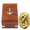 Brass Sundial Compass for Navigation for Outdoor Activities Camping Hiking 2.5 inch with Wood Box view 2