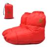 RANDDER Down Booties Warm Socks for Men & Women - Ultralight Sleeping Sock for Camp, Backpacking - Soft & Cozy Camping Sleeping Bag Tent Down Slippers Foot Warmer(Red/Medium) view 1